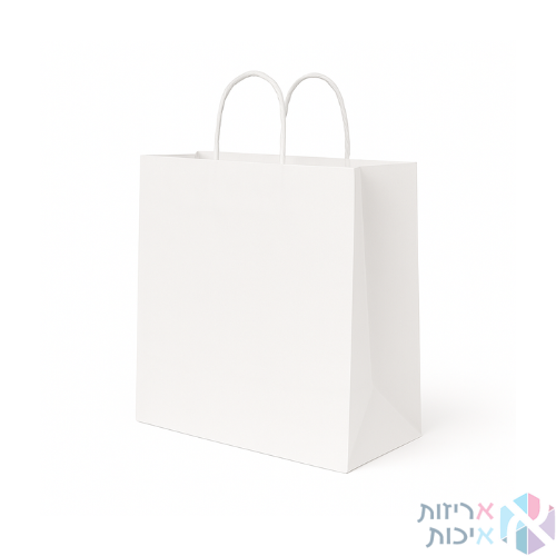 שקיות טייק אוואי עם ידית מגולגלת בצבע לבן