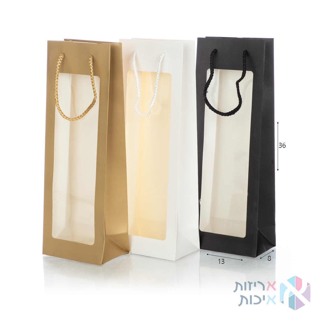 שקיות קרטון ליין עם חלון פיויסי
