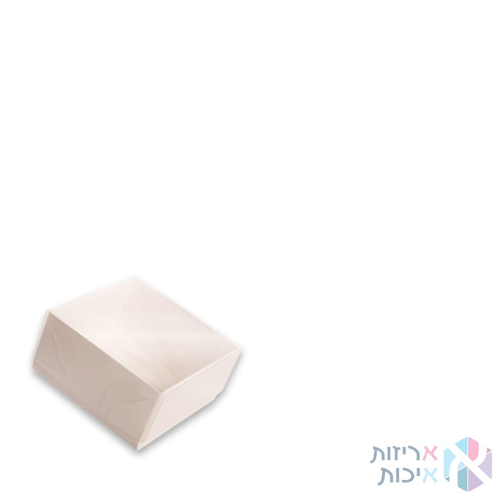 קופסאות קרטון עם מכסה שקוף 10/10/5 לבן, 25 יחידות