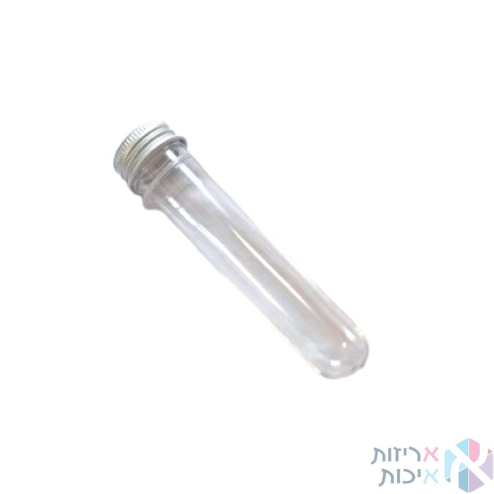 מבחנות פלסטיק פקק כסף 12 יחידות