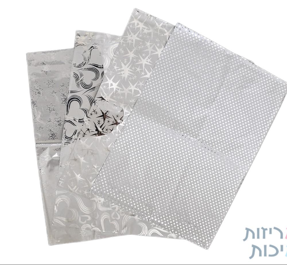 אריזות מתנה מטאלייז + דבק (הדפס), 25/35, 100 יחידות