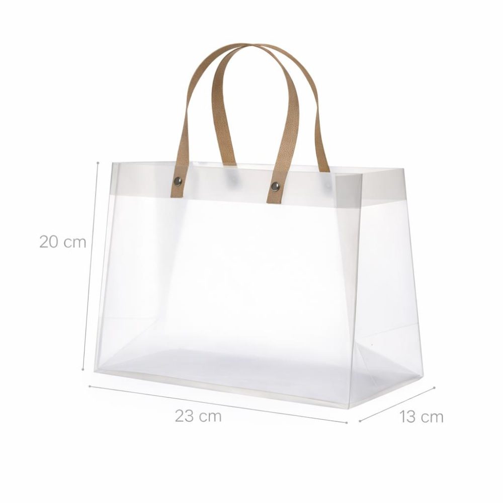 שקיות PVC עם ידית נשיאה במידה 20/23/13 , 12 יחידות