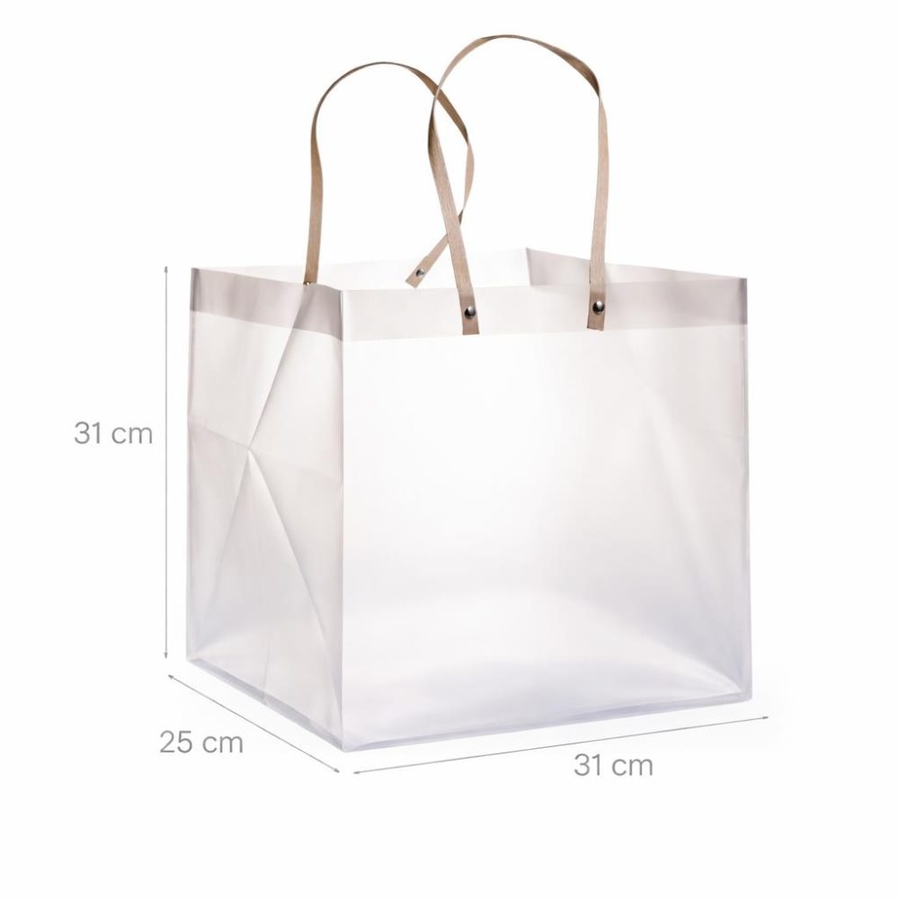 שקיות PVC עם ידית נשיאה במידה 31/31/25 , 12 יחידות