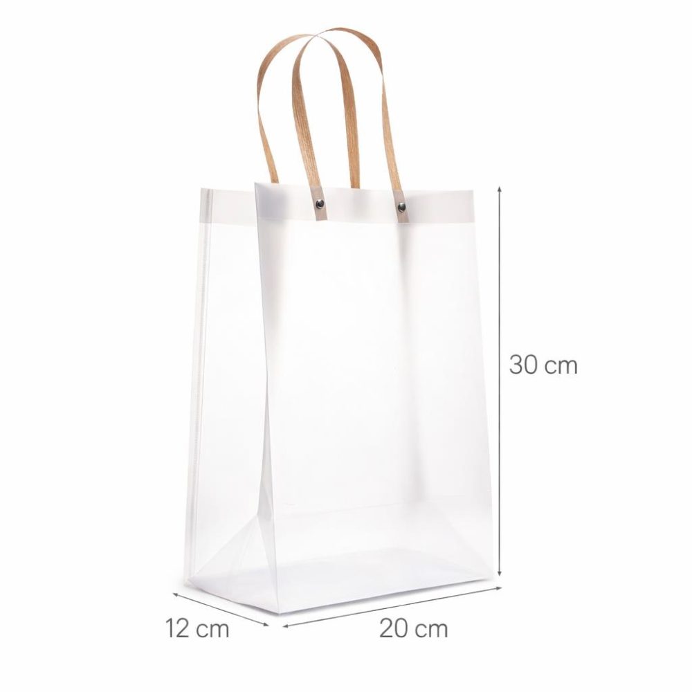 שקיות PVC עם ידית נשיאה במידה 20/30/12 , 12 יחידות